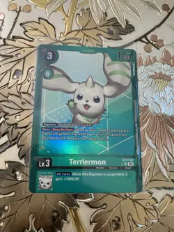 Digimon Card Game Double Typhoon Secret Pack Terriermon ST17-02 Alternate Art - Image 1