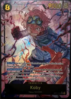 Koby (Alt Art) OP11-119 SEC Fist of Divine Speed ONE PIECE Card Game English NM - Image 1