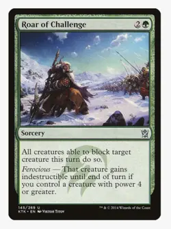 Roar of Challenge #145 Khans of Tarkir (KTK) Magic Card In Protective Sleeve - Image 1