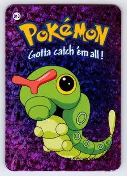 Caterpie #010 Pokemon Vending Prism Holo Sticker Card Nintendo Authentic Nm/Vlp - Image 1