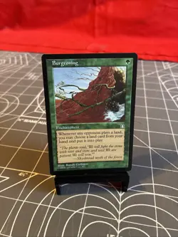 Vintage 1998 MTG Stronghold Burgeoning Card - Image 1
