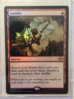 MTG Magic the Gathering Card LP - Gamble FOIL - Image 1