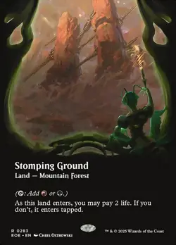 1x Stomping Ground - Extended Art Showcase NM Eng MTG - Edge of Eternities - Image 1