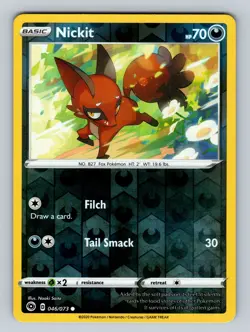Pokemon Champion's Path #46/73 Nickit Reverse Holo - Image 1
