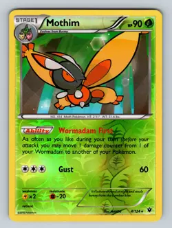 Pokemon XY - Fates Collide #4/124 Mothim Reverse Holo - Image 1