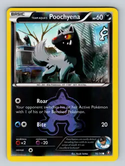 Pokemon Double Crisis #16/34 Team Aqua's Poochyena Reverse Holo - Image 1