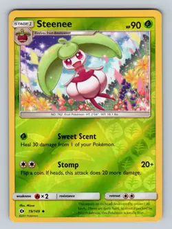 Pokemon SM Base Set #19/149 Steenee Reverse Holo - Image 1