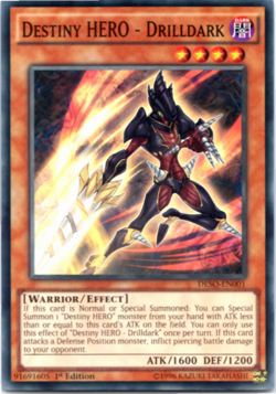 Destiny HERO - Drilldark - DESO-EN001 - Super Rare - 1st Edition - Yugioh - Image 1