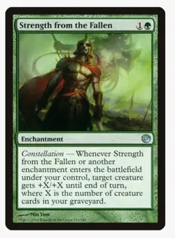 Strength from the Fallen #143 Journey Into Nyx Magic Card in Protective Sleeve - Image 1