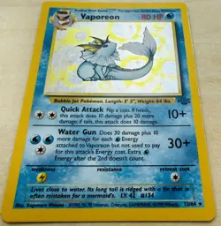Vaporeon 12/64 LP Played Jungle Set 1999 Pokemon Card Holo Rare Holofoil WOTC - Image 1