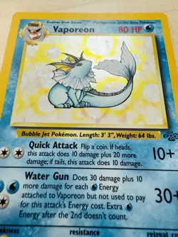 Vaporeon 12/64 LP Played Jungle Set 1999 Pokemon Card Holo Rare Holofoil WOTC - Image 2