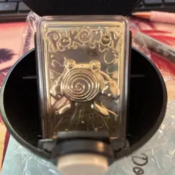 23K Gold Plated Poliwhirl Trading Card 1999 Burger King Pokemon & Pokeball - Image 2