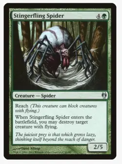 Stingerflinger Spider #61 DDJ Magic Card in a Protective Sleeve - Image 1