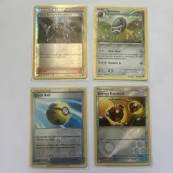 Pokemon Card Set-Team Rocket's Handiwork; Shieldon; Quick Ball; Energy Retrieval - Image 1