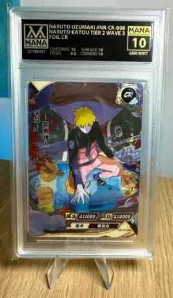 Naruto Uzumaki NR-CR-008 Naruto Kayou Card AI Grade Mana 10 Gem Mint - Image 1