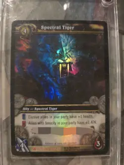 SPECTRAL TIGER Loot Card World of Warcraft WoW TCG LOOT Sealed In Acrylic Case - Image 1