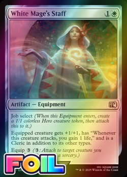 x1 White Mage's Staff FOIL FIN Final Fantasy MTG 42 M/NM 1x - Image 1