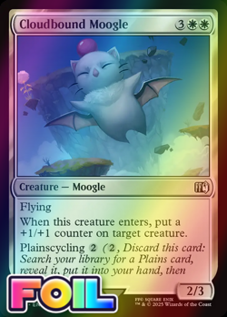 x1 Cloudbound Moogle FOIL FIN Final Fantasy MTG 11 M/NM 1x - Image 1