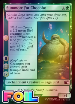 x1 Summon: Fat Chocobo FOIL FIN Final Fantasy MTG 202 M/NM 1x - Image 1