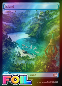 x1 Island FOIL FIN Final Fantasy MTG 298 FULL ART BASIC LAND M/NM 1x - Image 1