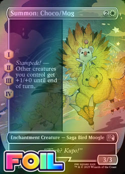 x1 Summon: Choco/Mog FOIL FIN Final MTG 358 FULL ART BORDERLESS COMMON 1x - Image 1