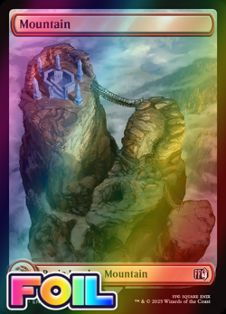 x1 Mountain FOIL FIN Final Fantasy MTG 304 FULL ART BASIC LAND M/NM 1x - Image 1