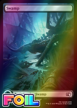 x1 Swamp FOIL FIN Final Fantasy MTG 302 FULL ART BASIC LAND M/NM 1x - Image 1