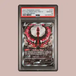 PSA 10 GEM MINT Galarian Moltres V 177/198 Alt Art Chilling Reign Pokemon Card - Image 1