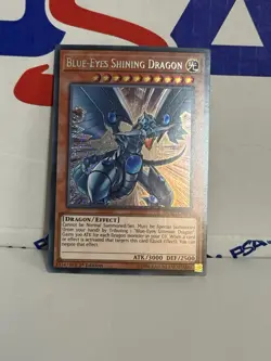 YUGIOH BLUE EYES SHINING DRAGON SECRET RARE LCKC-EN008 1ST EDITION - Image 1