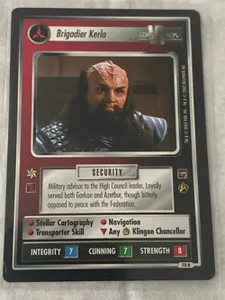 Star Trek CCG 1E TMP BRIGADIER KERLA RARE Card NEVER PLAYED - Image 1