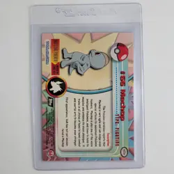 Vintage 1999 Pokemon Machop HOLO Topps Card 66 PACK FRESH Fighting Type L👀K! - Image 2