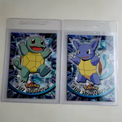Vintage 1999 Pokemon Lot Of 2 Cards Squirtle #7 Wartortle #8 Topps TV Series 1 - Image 1