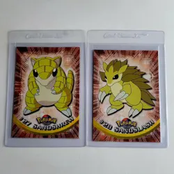 Vintage 1999 Pokemon Lot Of 2 Cards Sandshrew #27 Sandslash #28 Topps TV Series - Image 1