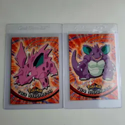 Vintage 1999 Pokemon Lot Of 2 Cards Nidorino #33 Nidoking #34 Topps TV Series 1 - Image 1