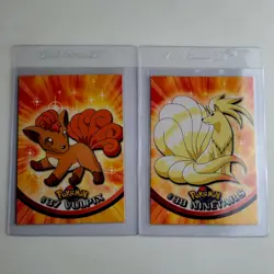 Vintage 1999 Pokemon Lot Of 2 Cards Vulpix #37 Ninetails #38 Topps TV Series 1 - Image 1