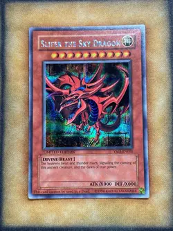 Yugioh Slifer the Sky Dragon YMA-EN001 Parallel Secret Rare NM - Image 1