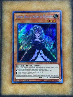 Yugioh Ghost Belle & Haunted Mansion FLOD-EN033 Secret Rare 1st Ed MP - Image 1