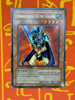 YUGIOH OBNOXIOUS CELTIC GUARD SECRET RARE LIGHT PLAY CT1-EN006 - Image 1