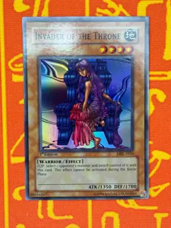 YUGIOH INVADER OF THE THRONE SUPER RARE 1ST EDITION EXCELLENT MRL-E026 - Image 1