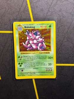Nidoking 11/102 - Pokemon TCG Base Set Shadowless Holo Rare Card WOTC LP - Image 1