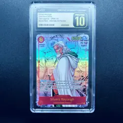 One Piece Card Game Silvers Rayleigh Manga Art English OP08-118 CGC Pristine 10 - Image 1