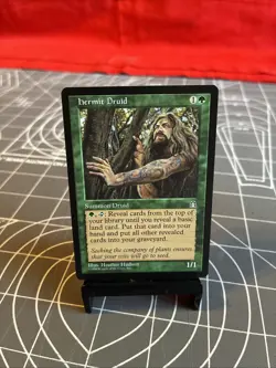 Vintage 1998 MTG Stronghold Hermit Druid Card NM - Image 1
