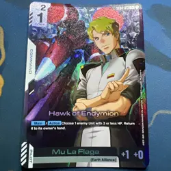 Gundam Card Game ST04-013 C+ Alt Art Hawk Of Endymion (Mu La Flaga) Foil Eng - Image 1