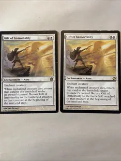 MTG Magic the Gathering Card HP/Damaged Gift Of Immortality X2 - Image 1