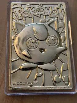 1999 Pokemon 23K Gold Plated Trading Card Jigglypuff Vintage in Case - Image 1