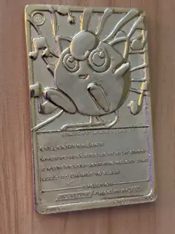 1999 Pokemon 23K Gold Plated Trading Card Jigglypuff Vintage in Case - Image 2