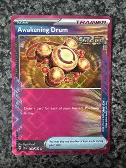 Awakening Drum 141/162 Ace Spec Holo Rare S & V Temporal Forces Pokemon Card - Image 1
