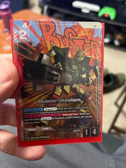GUNDAM TCG CARD GAME BUSTER GUNDAM GD01-046 LR+ HOIL FOIL ENGLISH NEWTYPE RISING - Image 1