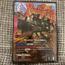 GUNDAM TCG CARD GAME BUSTER GUNDAM GD01-046 LR+ HOIL FOIL ENGLISH NEWTYPE RISING - Image 1