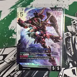 GUNDAM TCG CARD GAME JUSTICE GUNDAM GD01-066 LR HOLO FOIL ENGLISH NEWTYPE RISING - Image 1